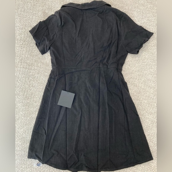 Lulu’s Black Linen Button-down Dress - Picture 3 of 6